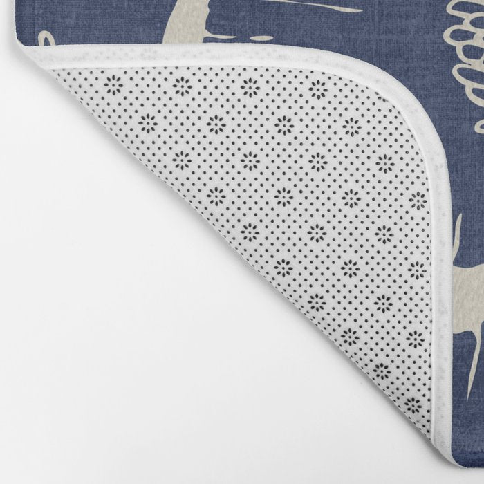 Poppies Indigo Bath Mat Gallery Image 2