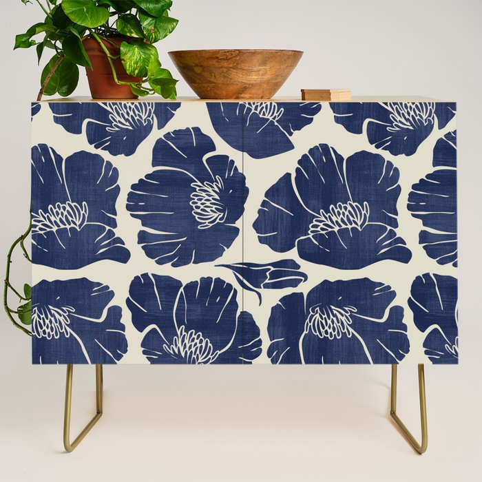 Poppies Indigo Credenza Gallery Image 1