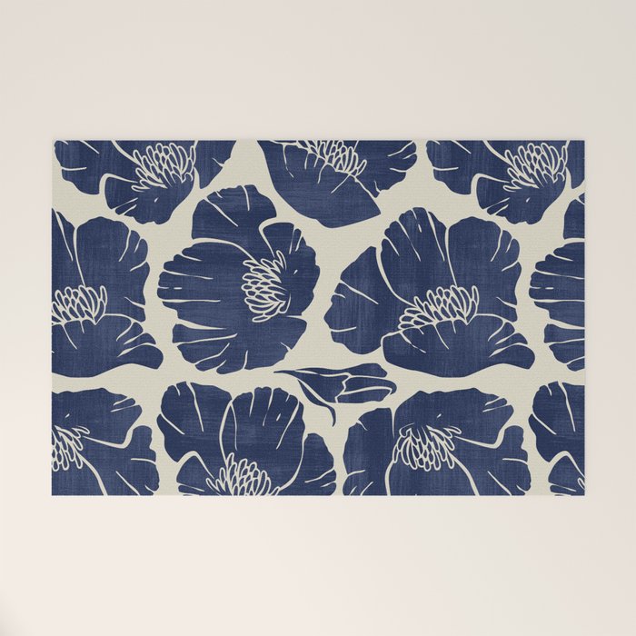 Poppies Indigo Welcome Mat Gallery Image 1
