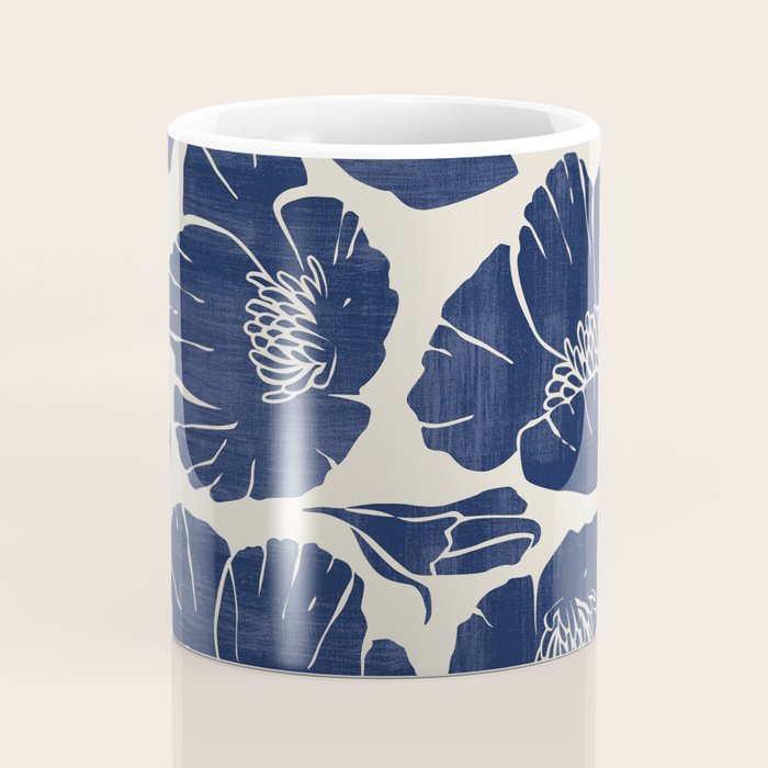 Poppies Indigo Coffee Mug Gallery Image 4