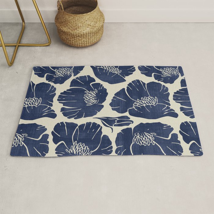 Poppies Indigo Rug Gallery Image 1