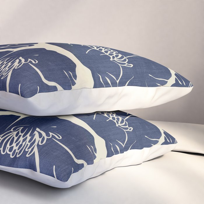 Poppies Indigo Pillow Sham Gallery Image 3