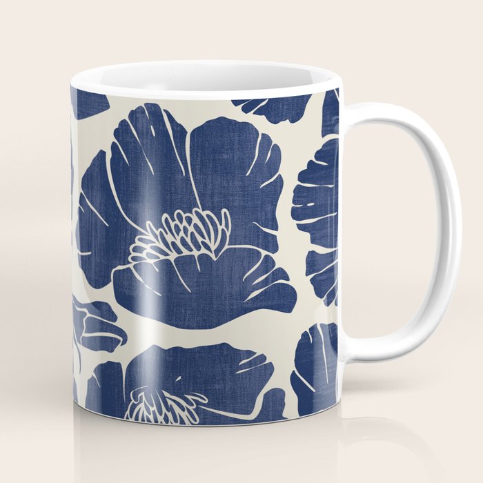 Poppies Indigo Coffee Mug Gallery Image 1