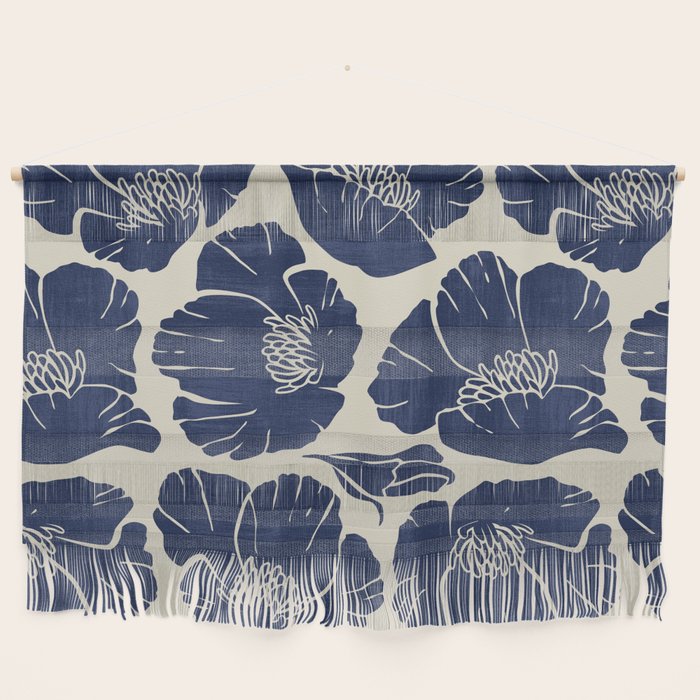 Poppies Indigo Wall Hanging Gallery Image 1