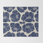 Poppies Indigo Throw Blanket Gallery Image 2