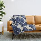 Poppies Indigo Throw Blanket Gallery Image 1