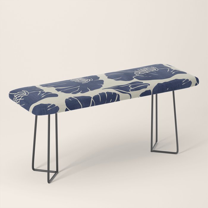 Poppies Indigo Bench Gallery Image 1