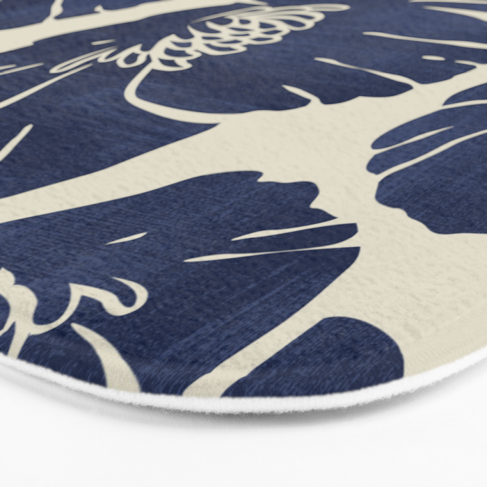 Poppies Indigo Bath Mat Gallery Image 3