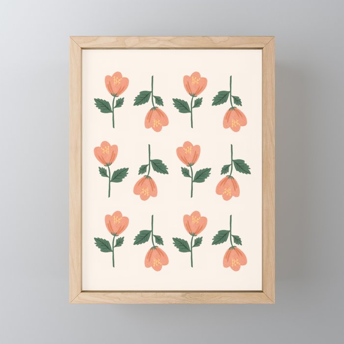 Pink Peony Pattern Mini Art Print Gallery Image 1