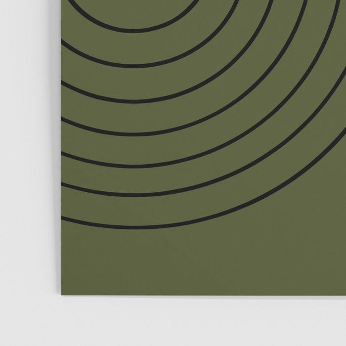 Minimal Line Curvature XVIII Dark Green Mid Century Modern Arch Abstract Poster Gallery Image 3
