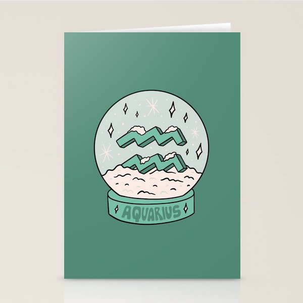Aquarius Snow Globe Stationery Card Gallery Image 1