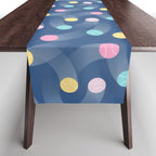 Colorful pastel tennis balls over blue background pattern Table Runner Gallery Image 1