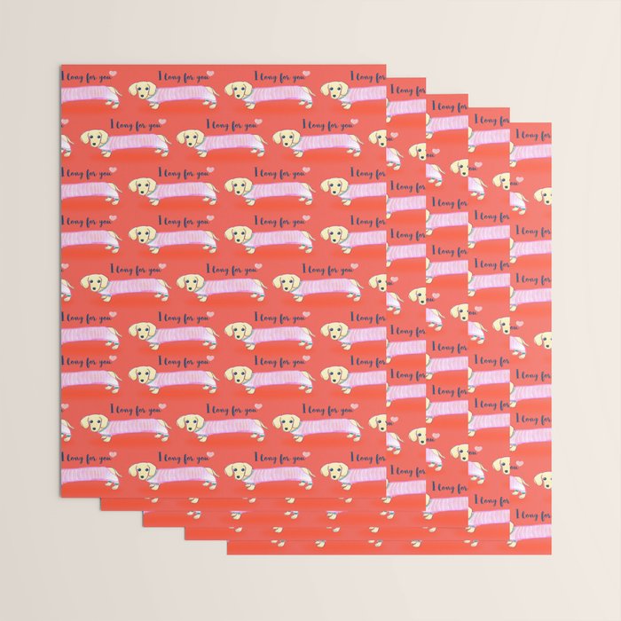 Valentine's Day dachshund dog Wrapping Paper Gallery Image 3
