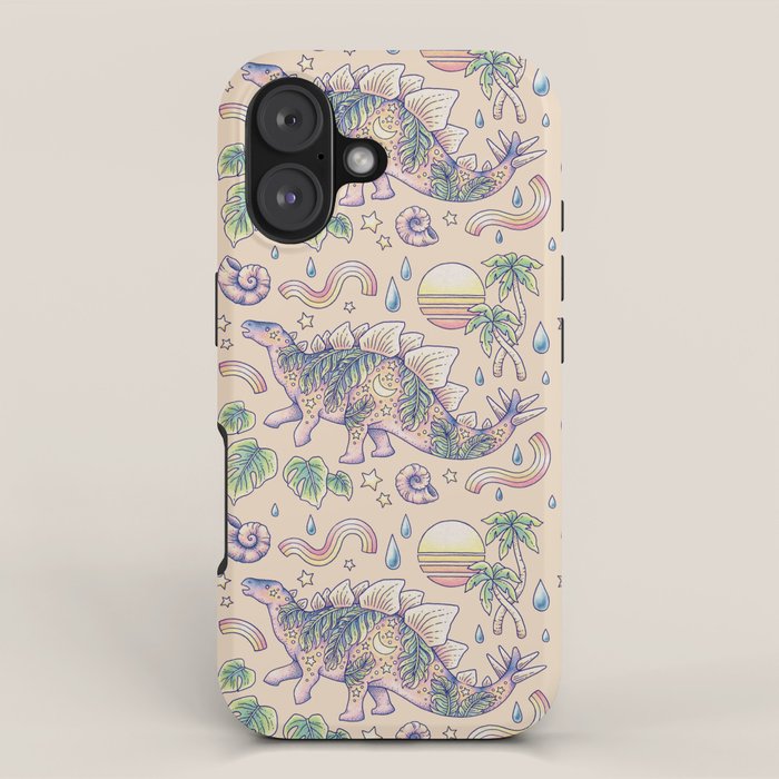  Jurassic Days, Jurassic Nights: Stegosaurus | Dinosaur Tropical Art iPhone Case Gallery Image 1