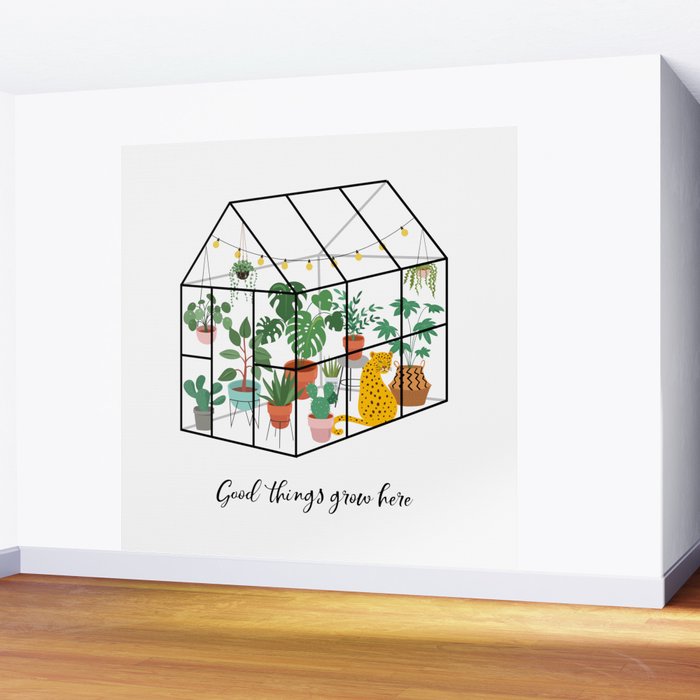 Good Things Grow Here Illustrated Quote Wall Mural Gallery Image 2