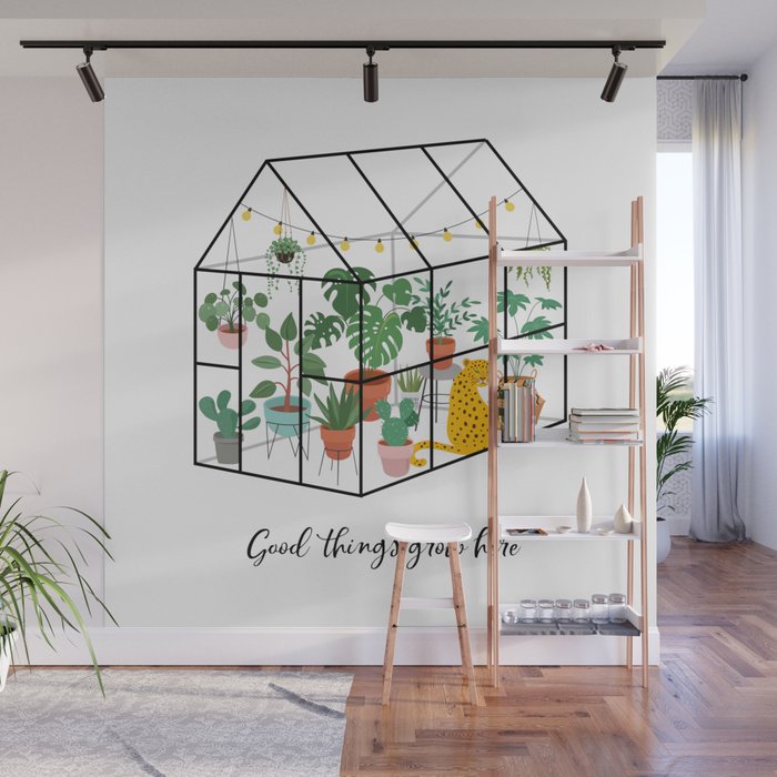 Good Things Grow Here Illustrated Quote Wall Mural Gallery Image 1