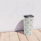 Lattice Block Print Floral - Blue Green Travel Mug Gallery Image 4
