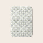 Lattice Block Print Floral - Blue Green Bath Mat Gallery Image 1