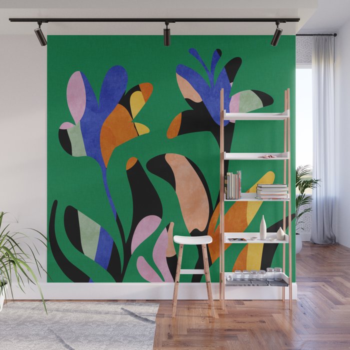groovy floral abstract Wall Mural Gallery Image 1