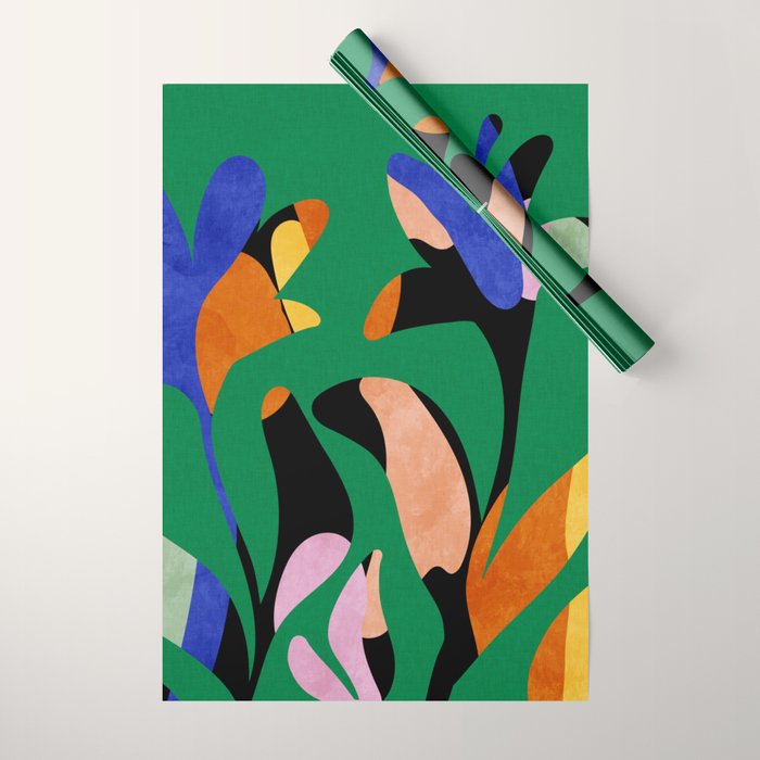 groovy floral abstract Wrapping Paper Gallery Image 1