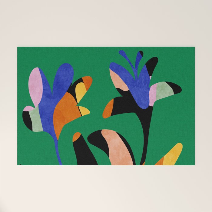 groovy floral abstract Welcome Mat Gallery Image 1