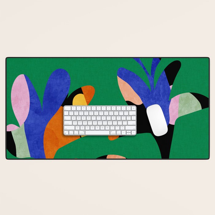 groovy floral abstract Desk Mat Gallery Image 1