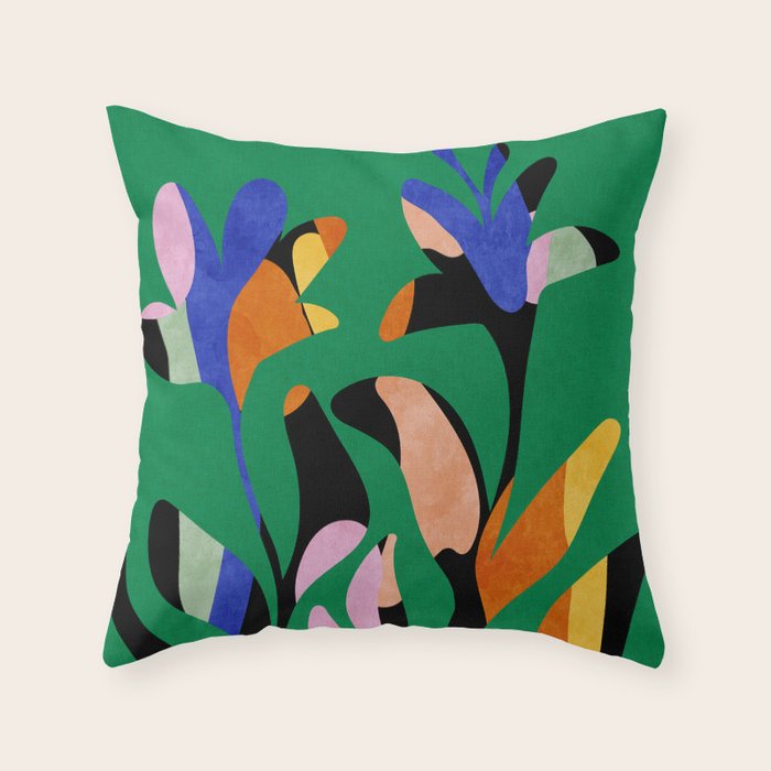 groovy floral abstract Throw Pillow Gallery Image 6