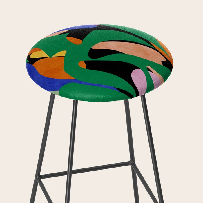 groovy floral abstract Stool Gallery Image 2