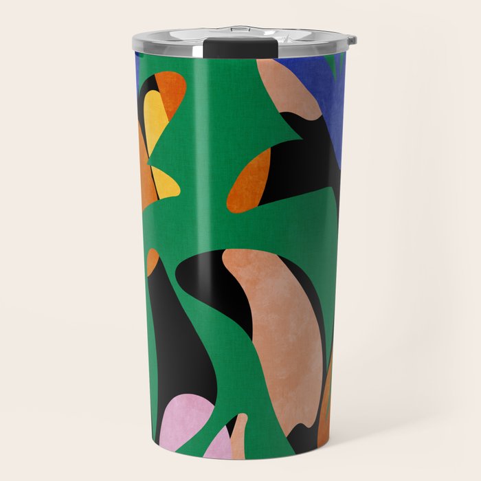 groovy floral abstract Travel Mug Gallery Image 1