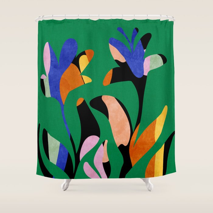 groovy floral abstract Shower Curtain Gallery Image 1