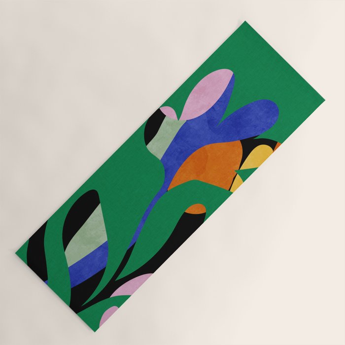 groovy floral abstract Yoga Mat Gallery Image 1