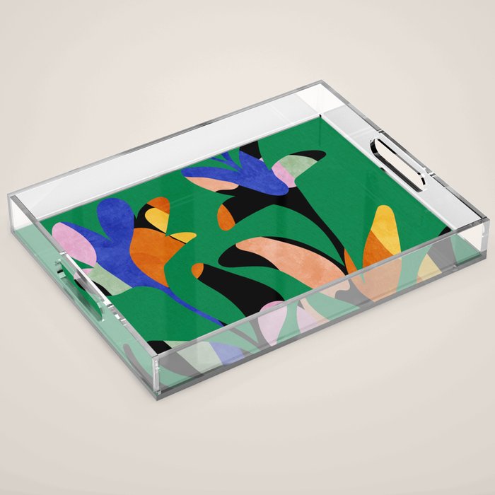 groovy floral abstract Acrylic Tray Gallery Image 1