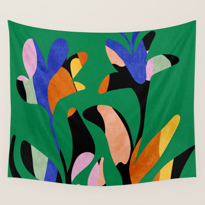 groovy floral abstract Wall Tapestry Gallery Image 4