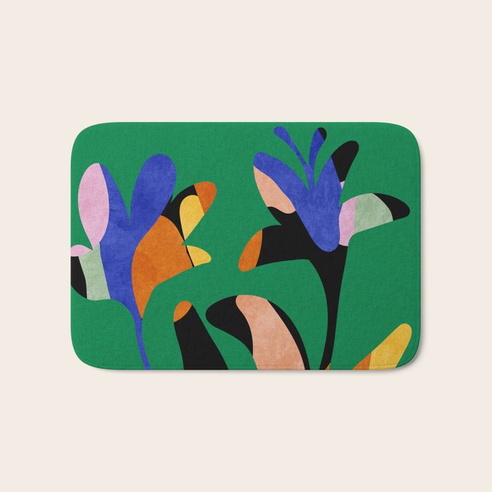 groovy floral abstract Bath Mat Gallery Image 1