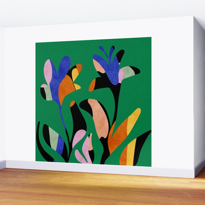 groovy floral abstract Wall Mural Gallery Image 2