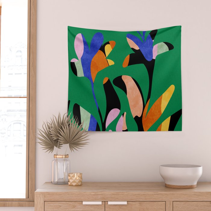 groovy floral abstract Wall Tapestry Gallery Image 2