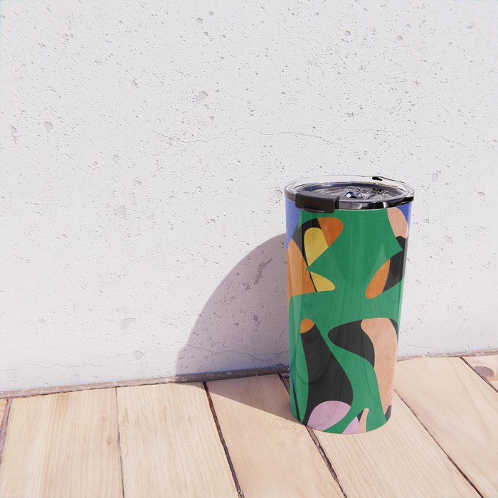 groovy floral abstract Travel Mug Gallery Image 4