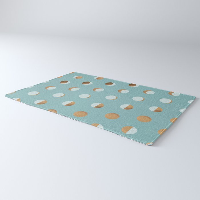 The Lunar Cycle â¢ Phases of the Moon â Copper & Robin's Egg Blue Palette Rug Gallery Image 3