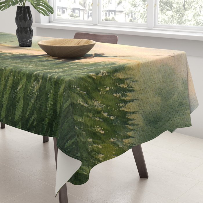 The Fly Fisherman With His Loyal Friend Tablecloth Gallery Image 3