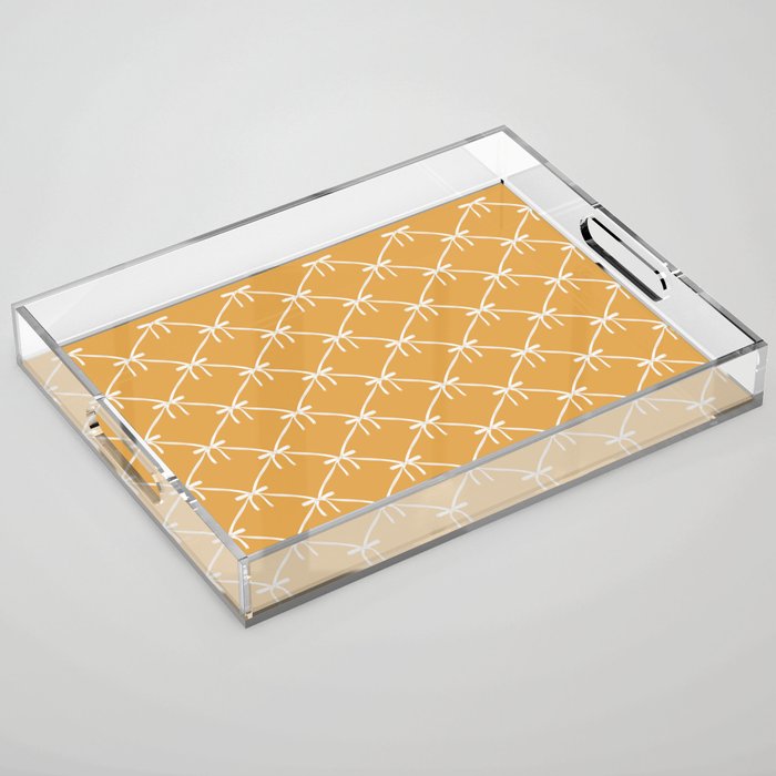 Bows & Ribbons Pattern XIX Peach Orange Acrylic Tray Gallery Image 1