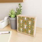 Bunny In The Garden - Ocre pattern  Mini Art Print Gallery Image 2