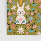 Bunny In The Garden - Ocre pattern  Poster Gallery Image 3