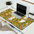 Bunny In The Garden - Ocre pattern  Desk Mat Gallery Image 2