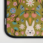 Bunny In The Garden - Ocre pattern  Laptop Sleeve Gallery Image 3