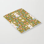 Bunny In The Garden - Ocre pattern  Notebook Gallery Image 3