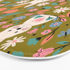 Bunny In The Garden - Ocre pattern  Bath Mat Gallery Image 3