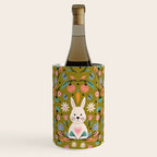 Bunny In The Garden - Ocre pattern  Wine Chiller Gallery Image 1