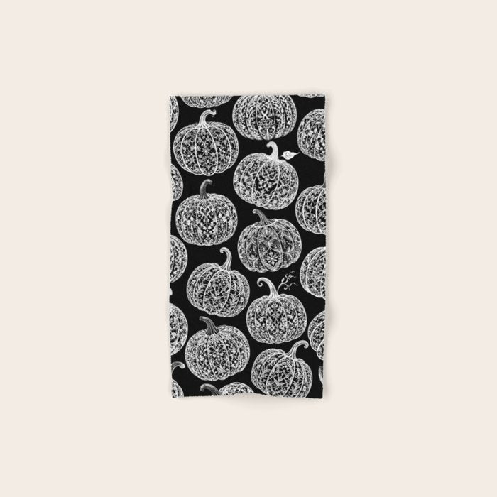 Lace Pumpkin Halloween Pattern Needle Bobbin Crochet Thread Bath Towel Gallery Image 1