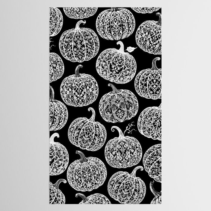 Lace Pumpkin Halloween Pattern Needle Bobbin Crochet Thread Tablecloth Gallery Image 2