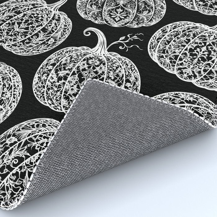 Lace Pumpkin Halloween Pattern Needle Bobbin Crochet Thread Rug Gallery Image 4